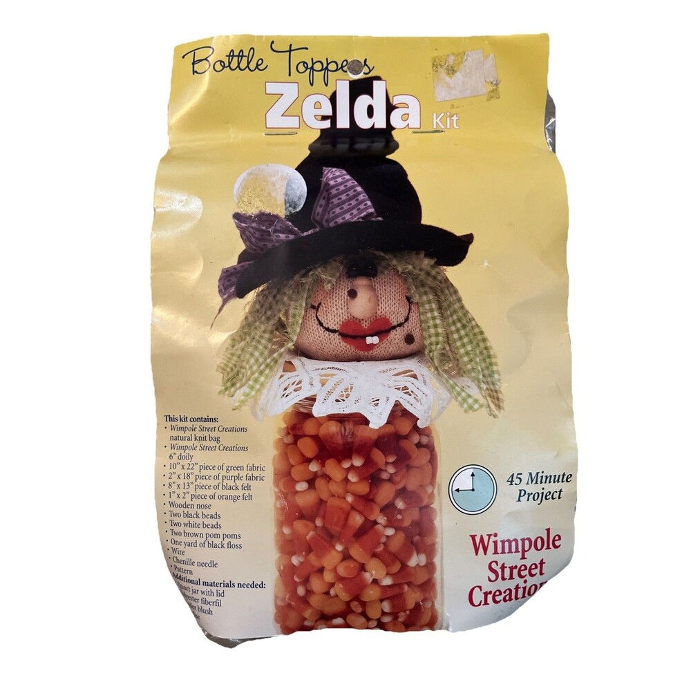 Wimpole Street Creations Bottle Toppers Zelda Kit Craft Halloween Witch Vtg 90s
